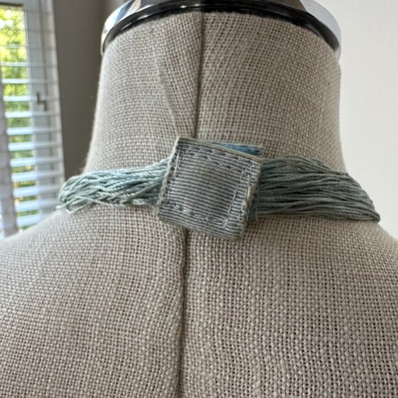 Baby Blue Aquamarine Single Strand Chunky Glass Bead Statement Necklace FRANCE - Picture 7 of 7